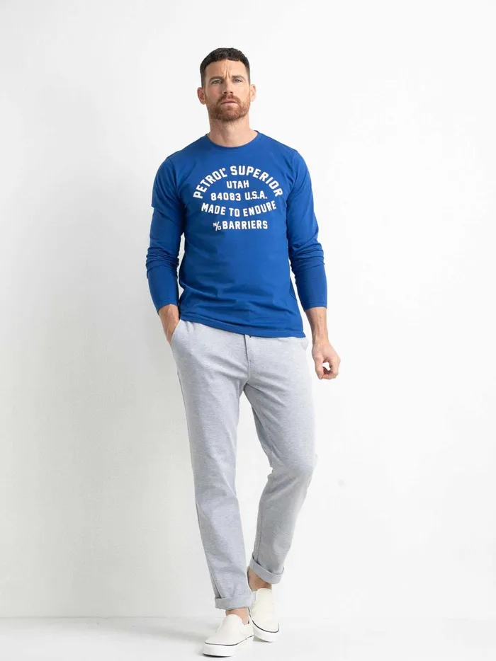 Men Pants Petrol Industries Comfortable Chinos Silver Grey Melee