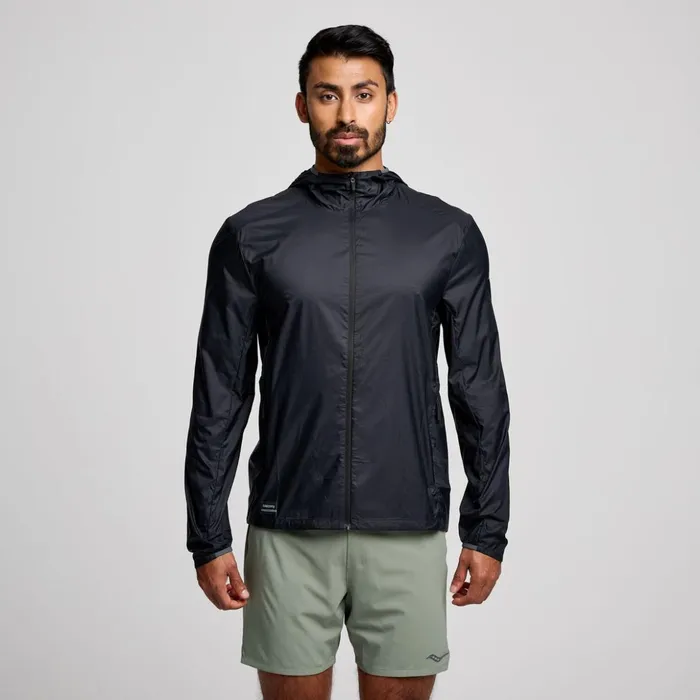 Men Peregrine Packaway Jacket Black Saucony Jackets