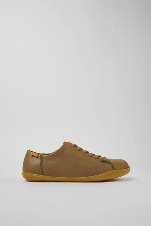 Men Peu Beige Leather Basket Camper Casual Shoes Men Peu Beige Leather Basket Camper Casual Shoes