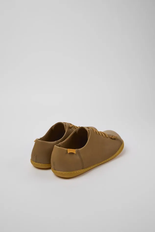 Men Peu Beige Leather Basket Camper Casual Shoes Men Peu Beige Leather Basket Camper Casual Shoes