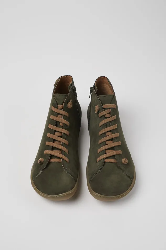 Men Peu Green Nubuck Ankle Boots Camper Casual Shoes Men Peu Green Nubuck Ankle Boots Camper Casual Shoes