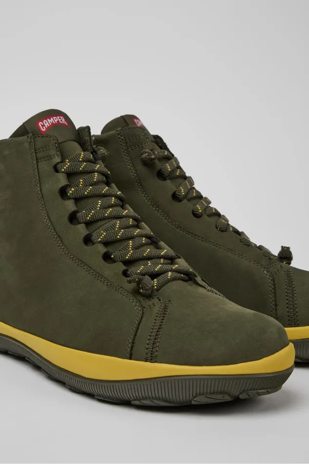 Men Peu Pista GORETEX Green Nubuck Ankle Boots Camper Ankle Boots