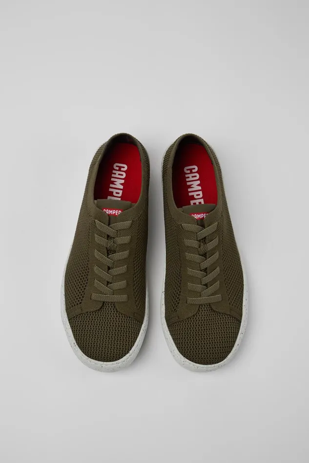 Men Peu Touring Green Textile Sneakers Camper Non Leather Shoes Men Peu Touring Green Textile Sneakers Camper Non Leather Shoes
