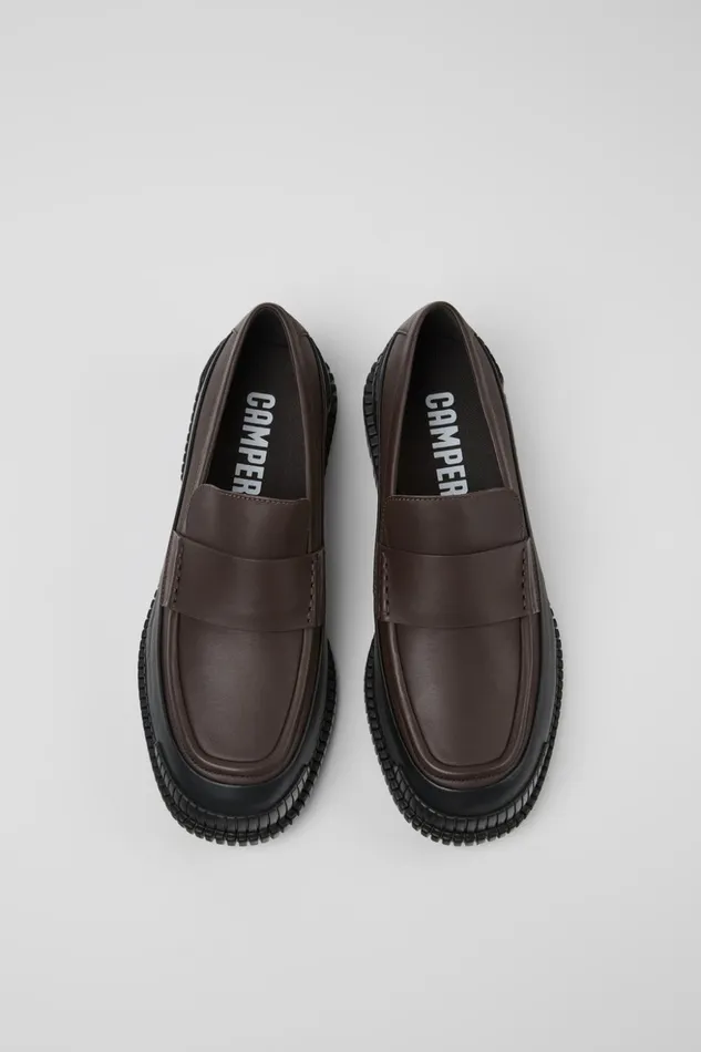 Men Pix Brownblack Leather Moccasin Camper Formal Shoes Men Pix Brownblack Leather Moccasin Camper Formal Shoes