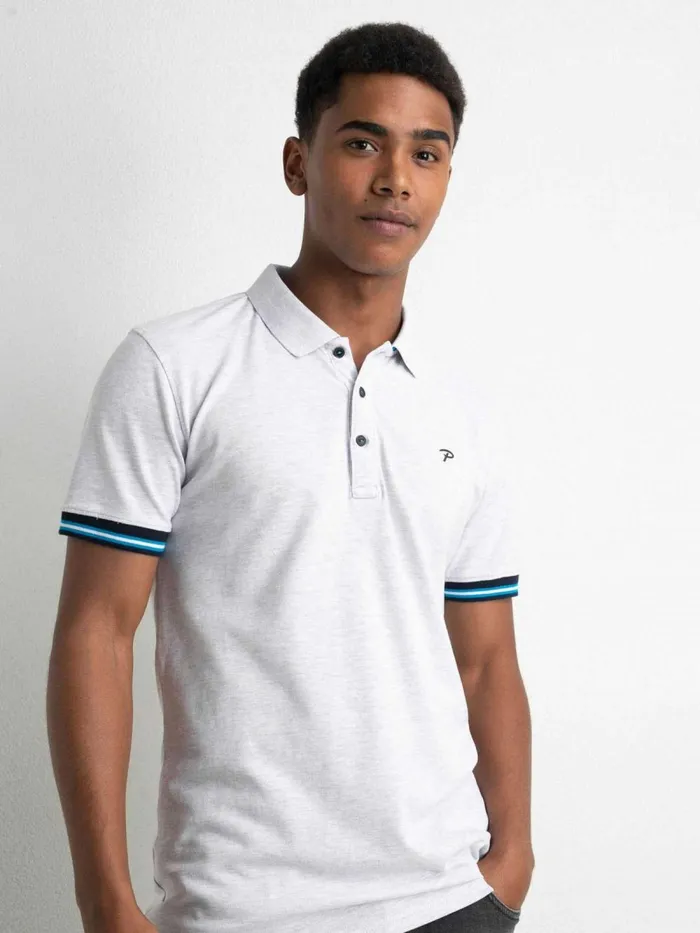 Men Polo Shirts Petrol Industries Classic Polo Shirt Silver Grey Melee