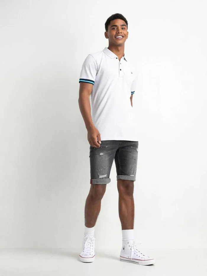 Men Polo Shirts Petrol Industries Classic Polo Shirt Silver Grey Melee