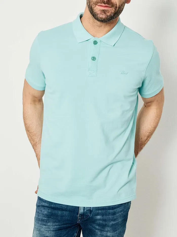Men Polo Shirts Petrol Industries Polo Basic Essentials Tanager Turquoise