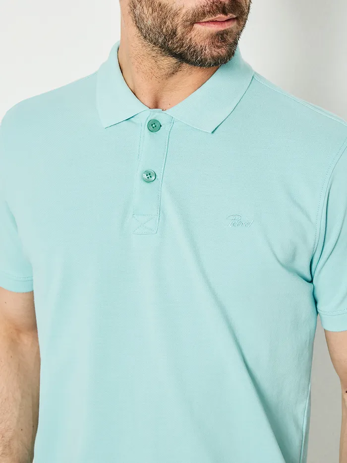Men Polo Shirts Petrol Industries Polo Basic Essentials Tanager Turquoise