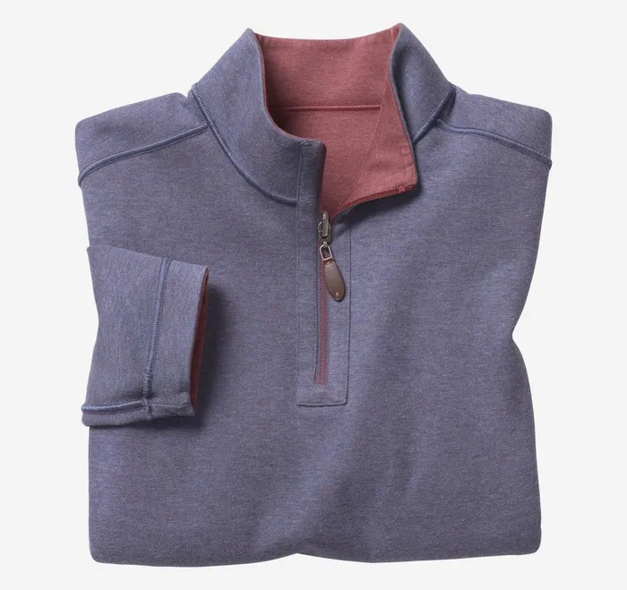 Men Reversible Solid QuarterZip Berryblue JohnstonandMurphy Sweaters and Knits Men Reversible Solid QuarterZip Berryblue JohnstonandMurphy Sweaters and Knits