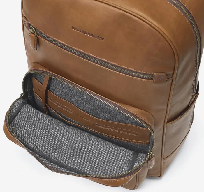 Men Rhodes Backpack Tan Full Grain JohnstonandMurphy Backpacks and Briefcases Men Rhodes Backpack Tan Full Grain JohnstonandMurphy Backpacks and Briefcases