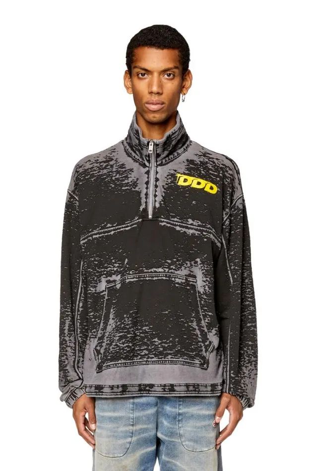 Men SAlute Black Diesel Sweaters Men SAlute Black Diesel Sweaters