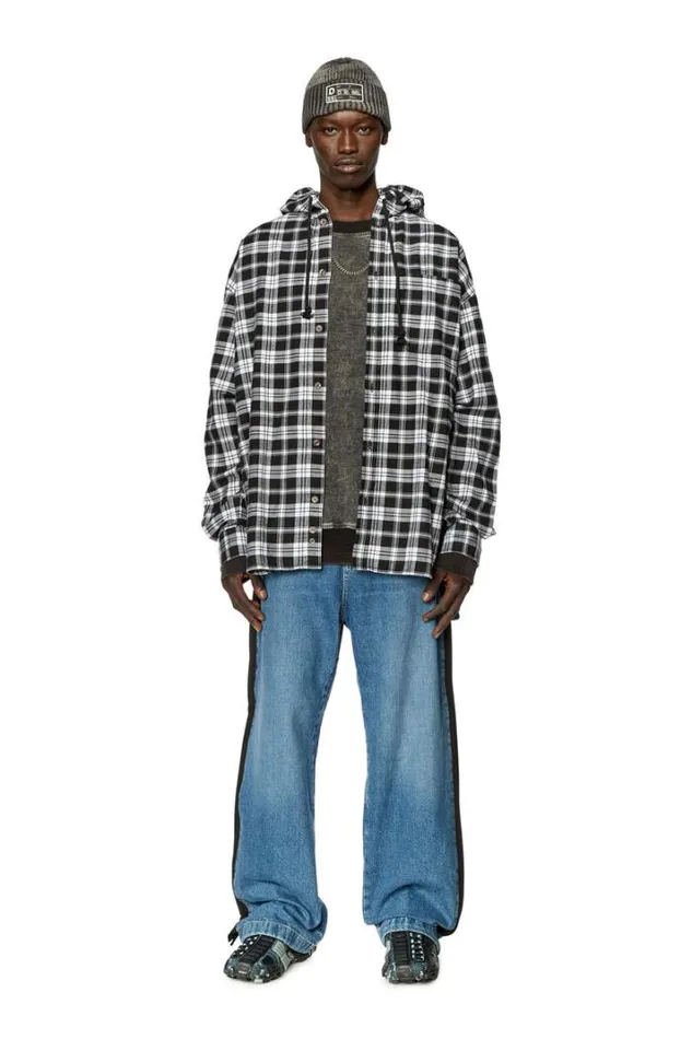 Men SDewnyHood Blackwhite Diesel Shirts