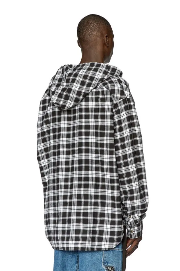 Men SDewnyHood Blackwhite Diesel Shirts Men SDewnyHood Blackwhite Diesel Shirts
