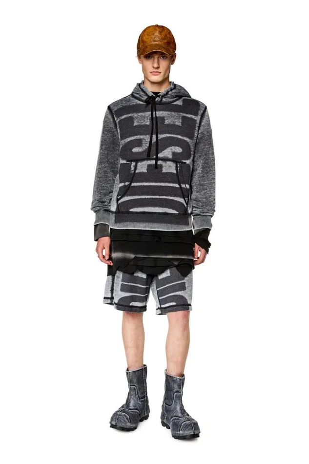 Men SGinnHoodL1 Black Diesel Sweaters