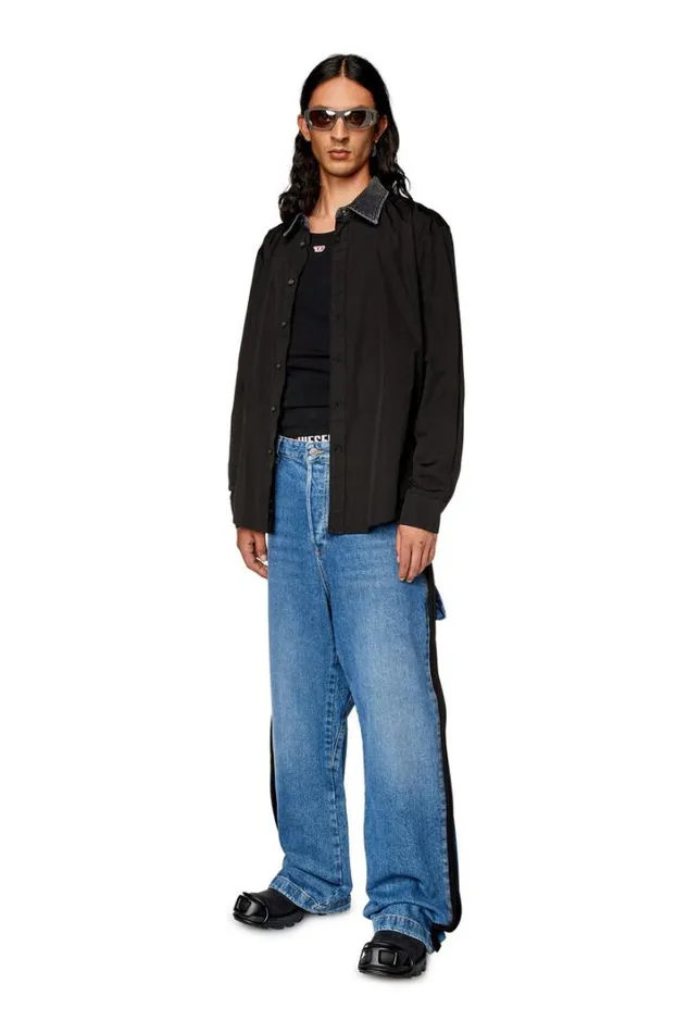 Men SHolls Black Diesel Shirts