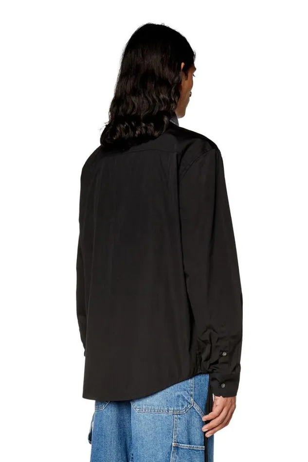 Men SHolls Black Diesel Shirts Men SHolls Black Diesel Shirts