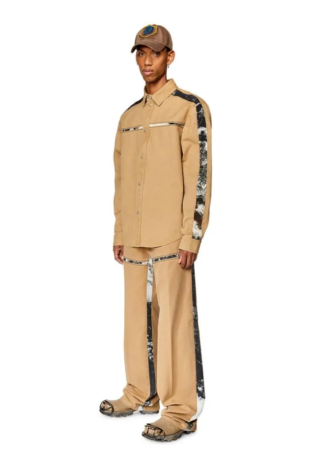Men SMich Light Brown Diesel Shirts