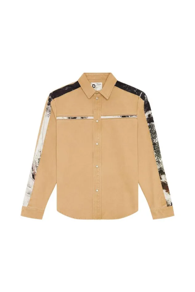 Men SMich Light Brown Diesel Shirts Men SMich Light Brown Diesel Shirts