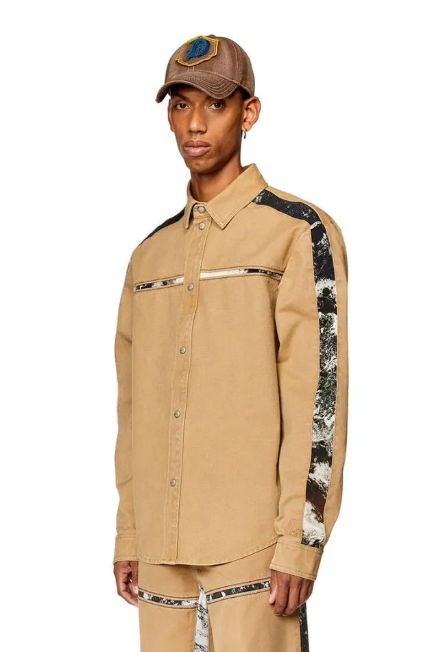 Men SMich Light Brown Diesel Shirts Men SMich Light Brown Diesel Shirts