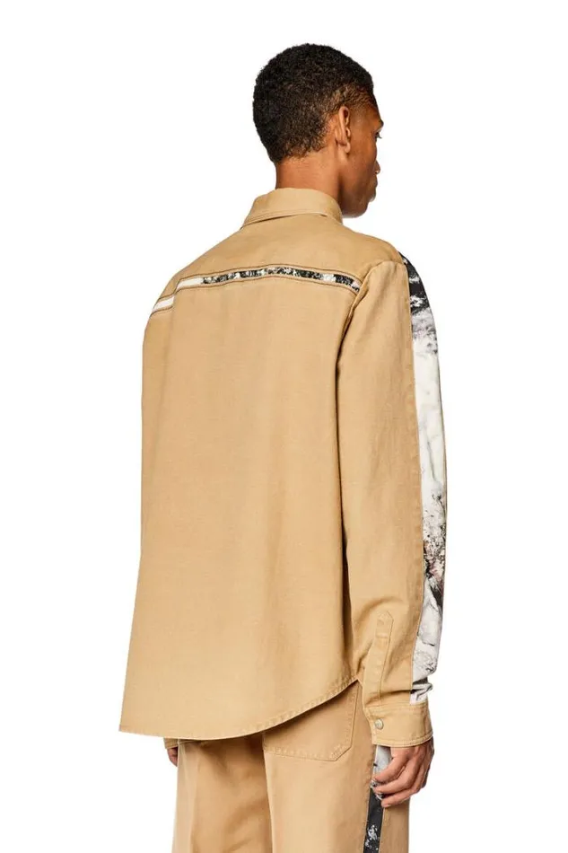 Men SMich Light Brown Diesel Shirts Men SMich Light Brown Diesel Shirts