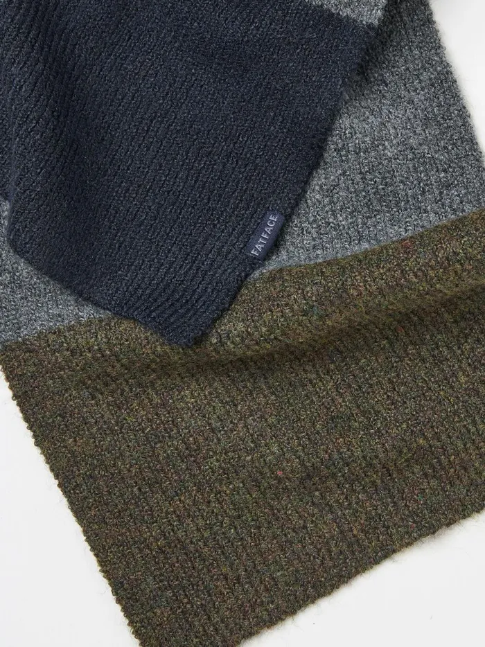 Men Scarves Fat Face Navy Leo Colourblock Scarf Men Scarves Fat Face Navy Leo Colourblock Scarf