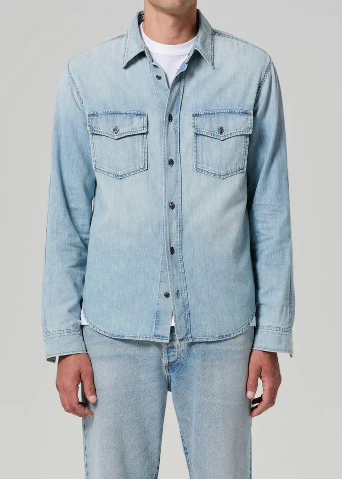 Men Shirts Citizens Of Humanity Cairo Utility Shirt In Tempo