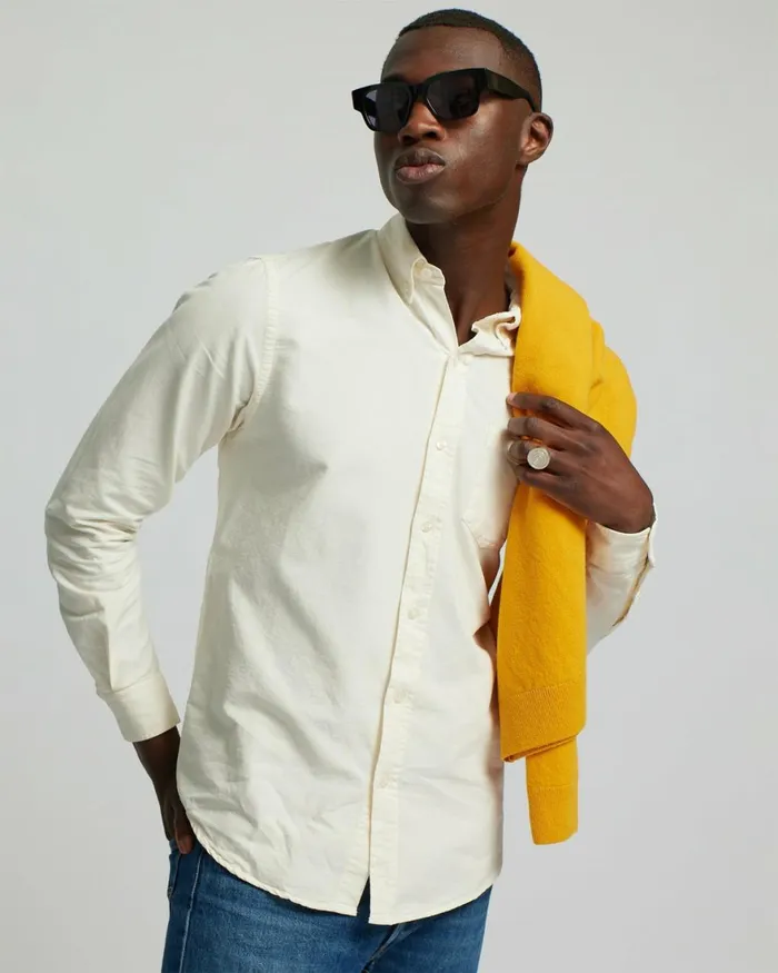 Men Shirts Colorful Standard Organic Button Down Shirt Dusty Olive