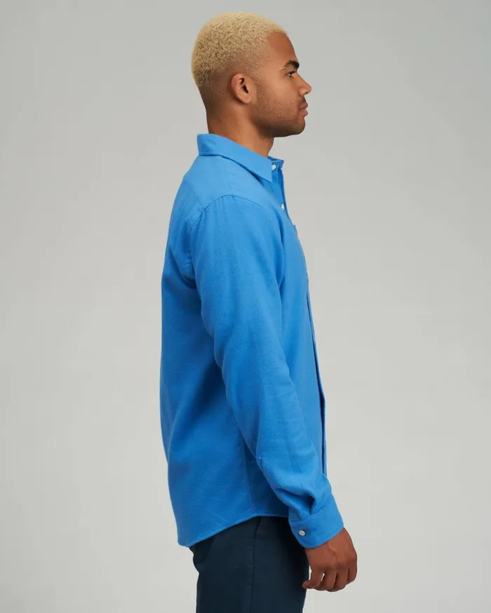 Men Shirts Colorful Standard Organic Flannel Shirt Pacific Blue