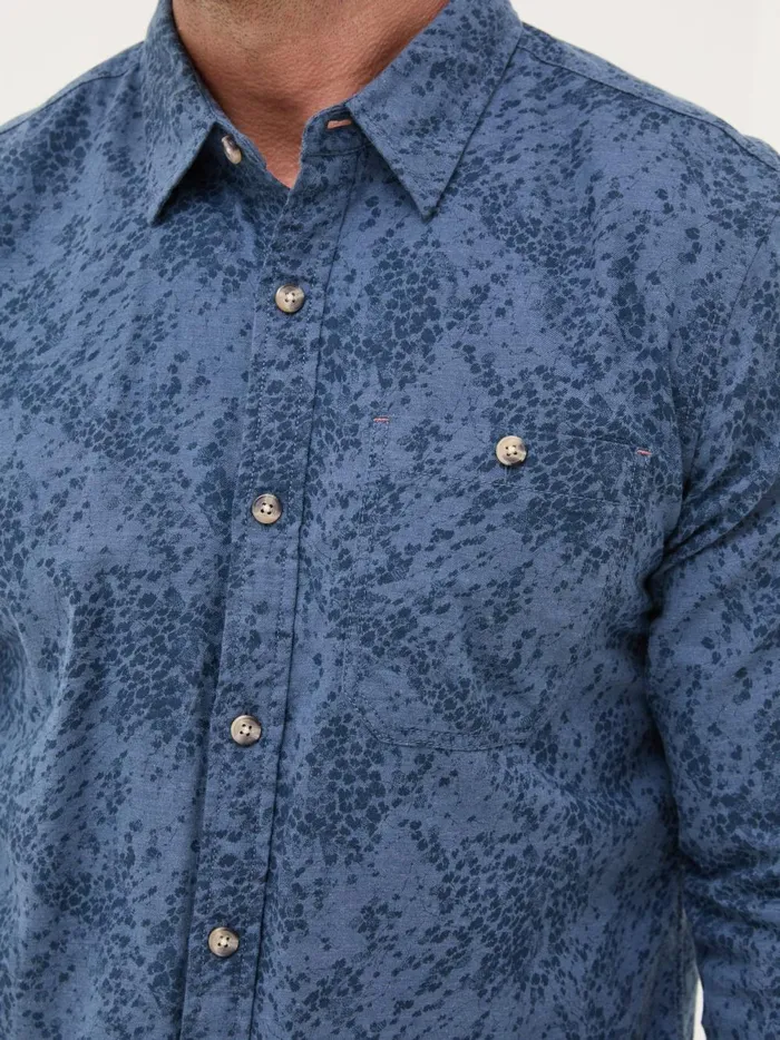Men Shirts Fat Face Blue Long Sleeve Leaf Print 100 Cotton Shirt Men Shirts Fat Face Blue Long Sleeve Leaf Print 100 Cotton Shirt