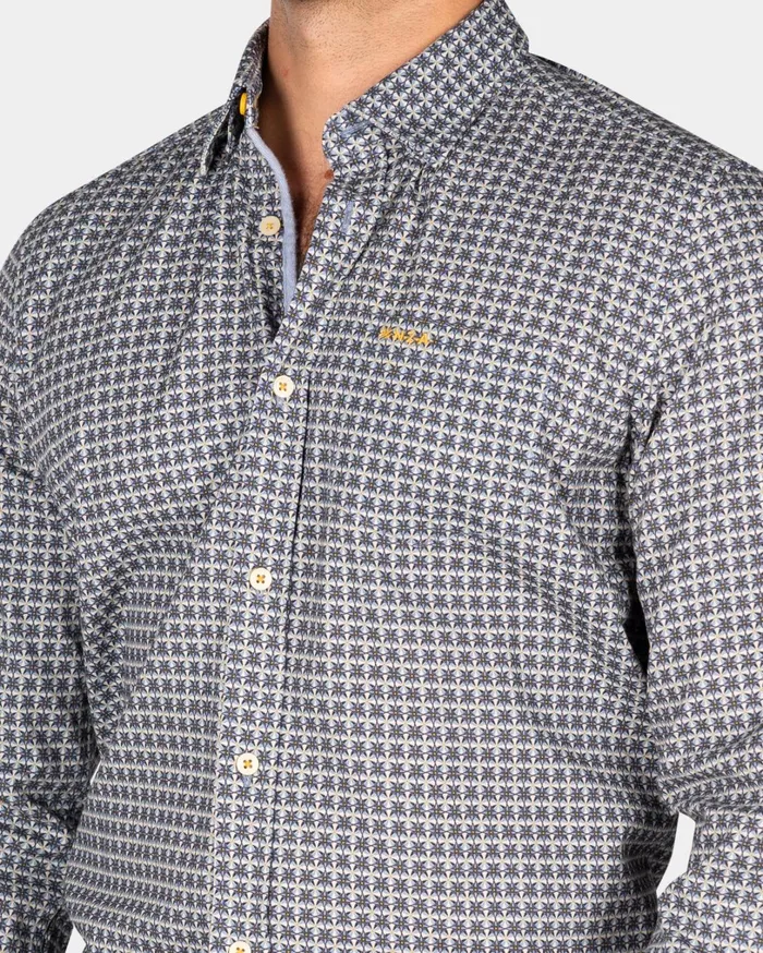 Men Shirts NZA New Zealand Auckland Beige Shirt With Blue Pattern 8211 Chestnut Men Shirts NZA New Zealand Auckland Beige Shirt With Blue Pattern 8211 Chestnut