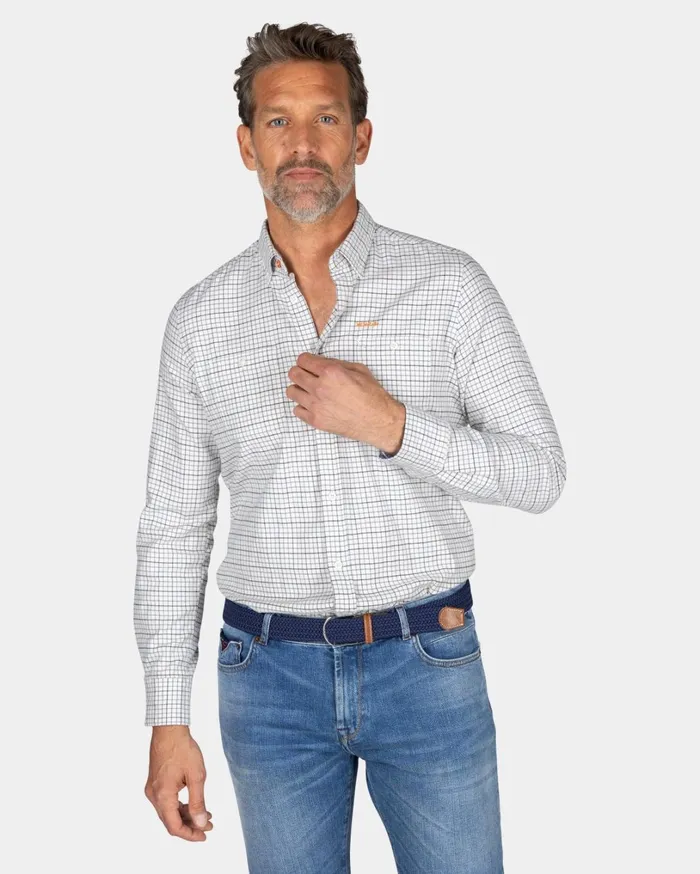Men Shirts NZA New Zealand Auckland Checked Ecru Shirt 8211 Ecru