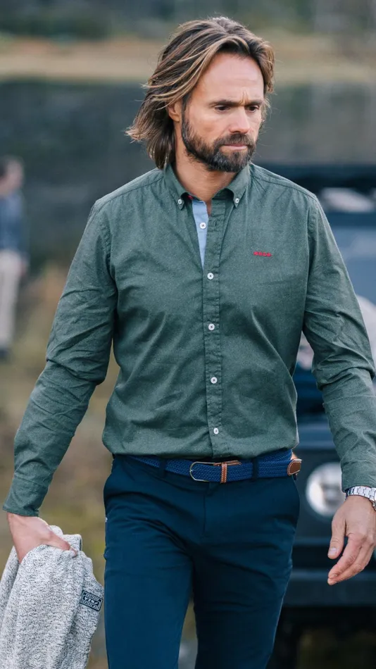 Men Shirts NZA New Zealand Auckland Dark Green Cotton Shirt With Stretch 8211 Gravel Green Men Shirts NZA New Zealand Auckland Dark Green Cotton Shirt With Stretch 8211 Gravel Green