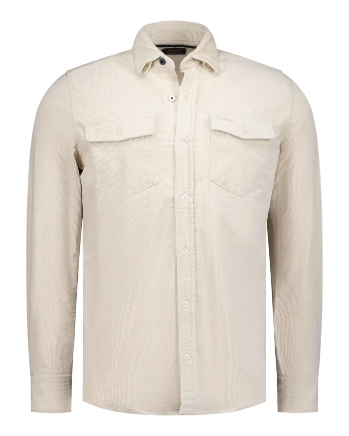 Men Shirts NZA New Zealand Auckland Ecru Corduroy Overshirt 8211 Powder Sand