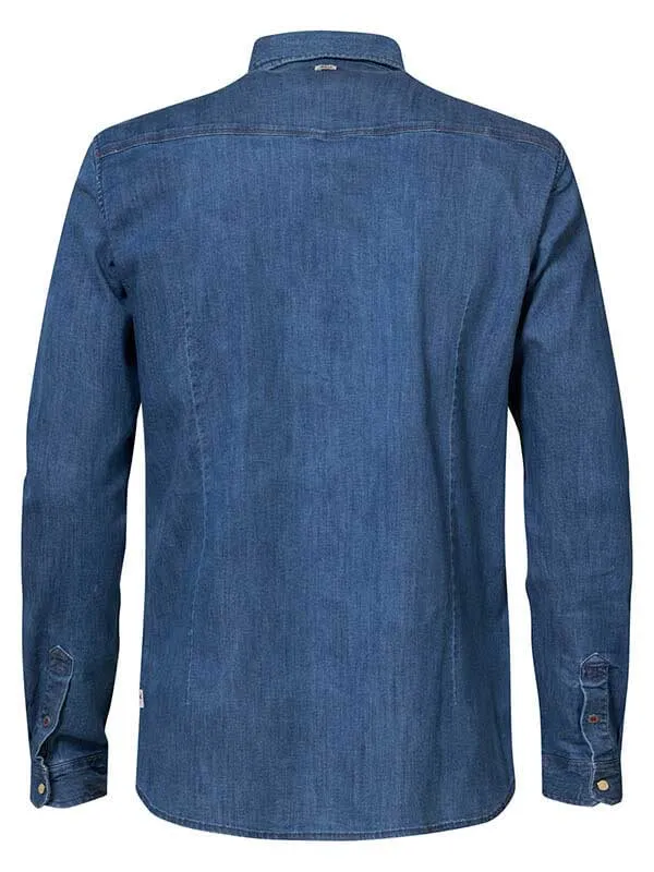Men Shirts Petrol Industries Denim Shirt Light Indigo