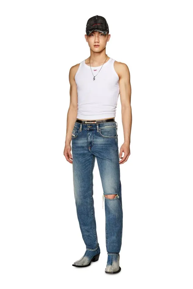Men Slim Jeans 2019 DStrukt 007m5 Medium Blue Diesel Slim