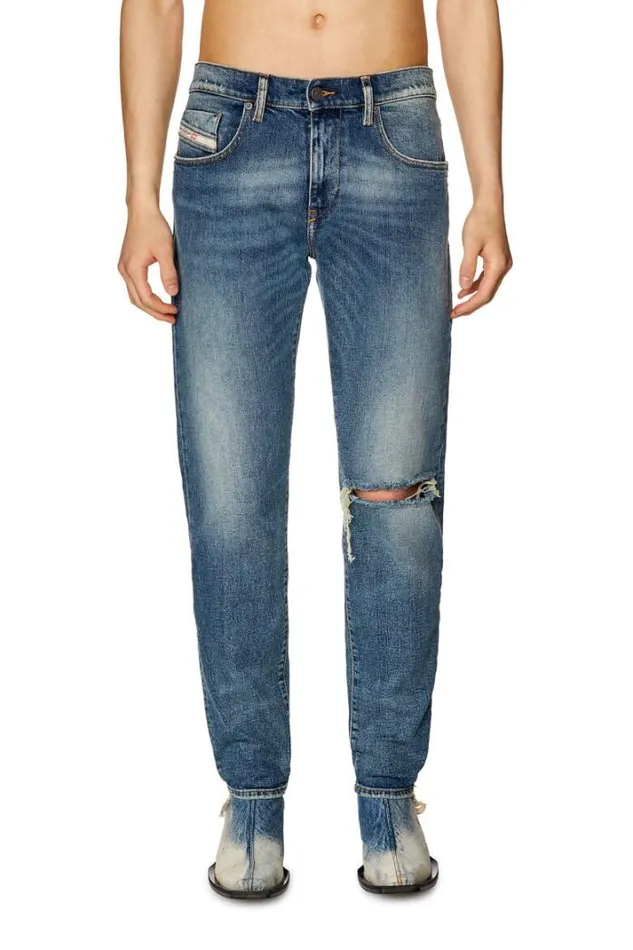Men Slim Jeans 2019 DStrukt 007m5 Medium Blue Diesel Slim Men Slim Jeans 2019 DStrukt 007m5 Medium Blue Diesel Slim