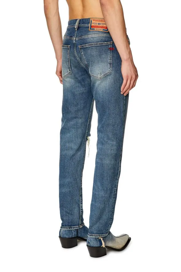 Men Slim Jeans 2019 DStrukt 007m5 Medium Blue Diesel Slim Men Slim Jeans 2019 DStrukt 007m5 Medium Blue Diesel Slim