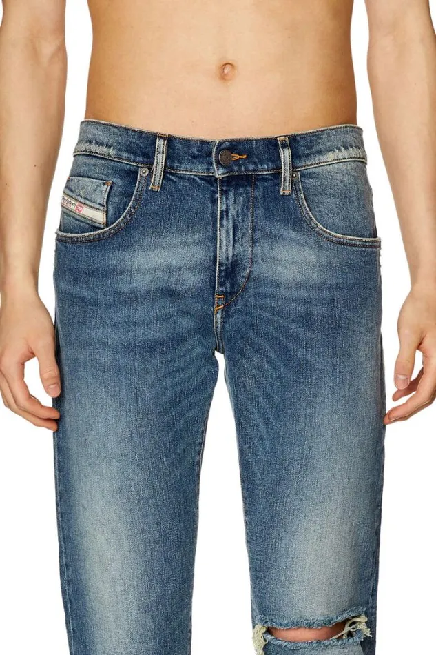 Men Slim Jeans 2019 DStrukt 007m5 Medium Blue Diesel Slim Men Slim Jeans 2019 DStrukt 007m5 Medium Blue Diesel Slim