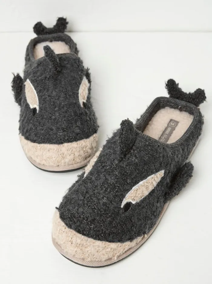 Men Slippers Fat Face Kev Grey Kev Killer Whale Slippers