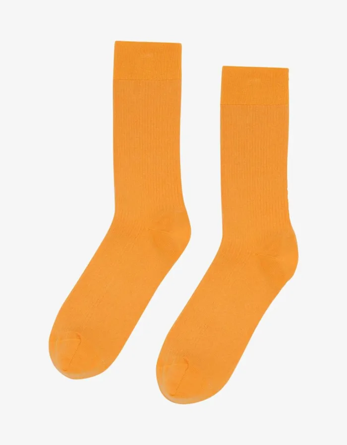 Men Socks and Colorful Standard Classic Organic Sock Sunny Orange
