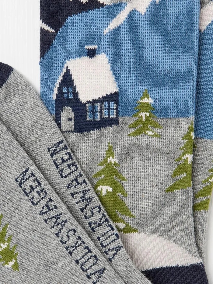 Men Socks Fat Face Grey Vw Campervan Scene Socks 1 Pack Men Socks Fat Face Grey Vw Campervan Scene Socks 1 Pack