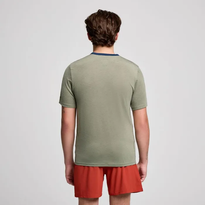 Men Stopwatch Graphic Short Sleeve Bough Heather Graphic Saucony Tops