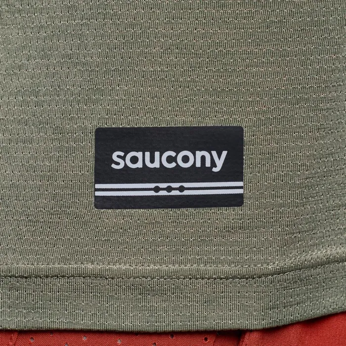 Men Stopwatch Graphic Short Sleeve Bough Heather Graphic Saucony Tops