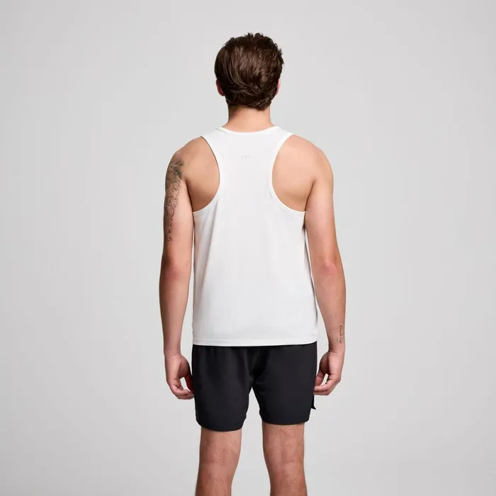Men Stopwatch Singlet White Saucony Tops