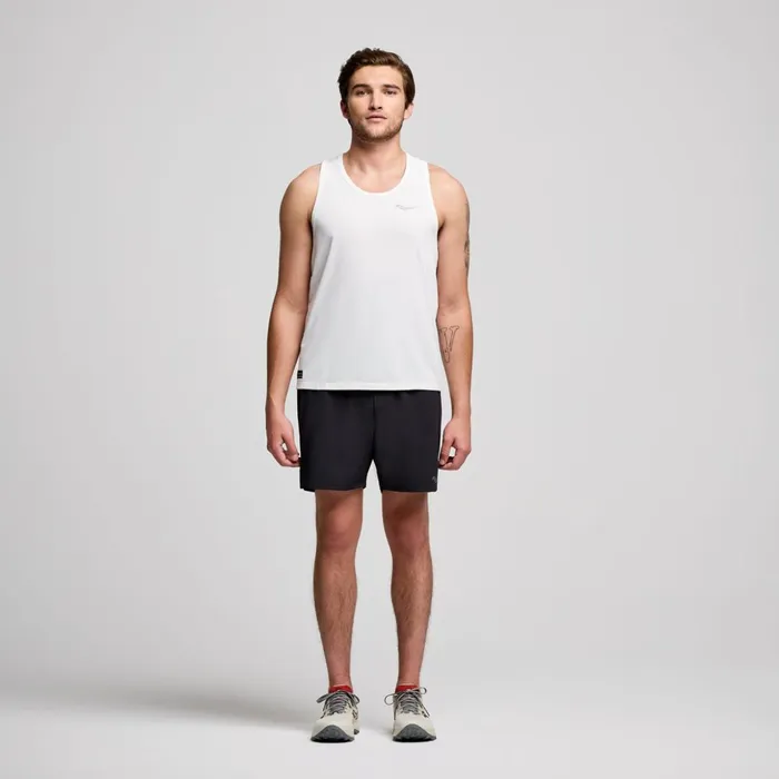 Men Stopwatch Singlet White Saucony Tops
