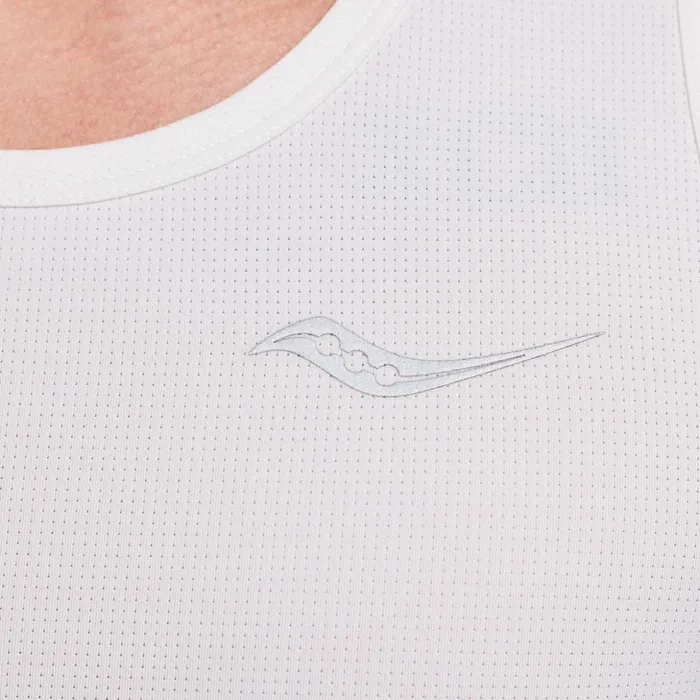 Men Stopwatch Singlet White Saucony Tops