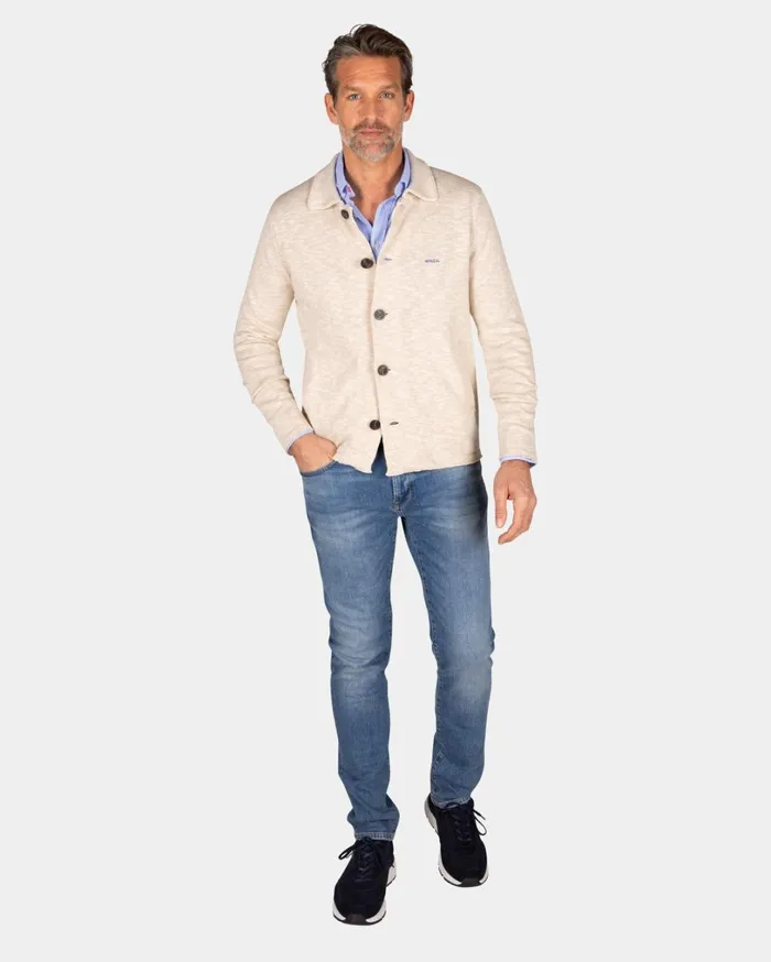 Men Sweatshirts NZA New Zealand Auckland Beige Cotton Overshirt 8211 Dessert Sand
