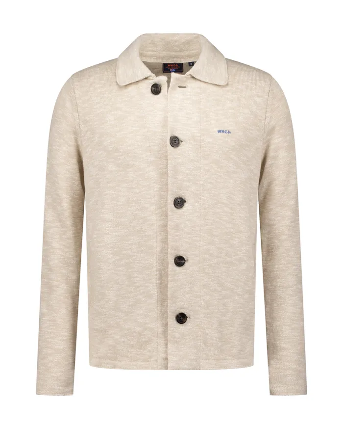 Men Sweatshirts NZA New Zealand Auckland Beige Cotton Overshirt 8211 Dessert Sand