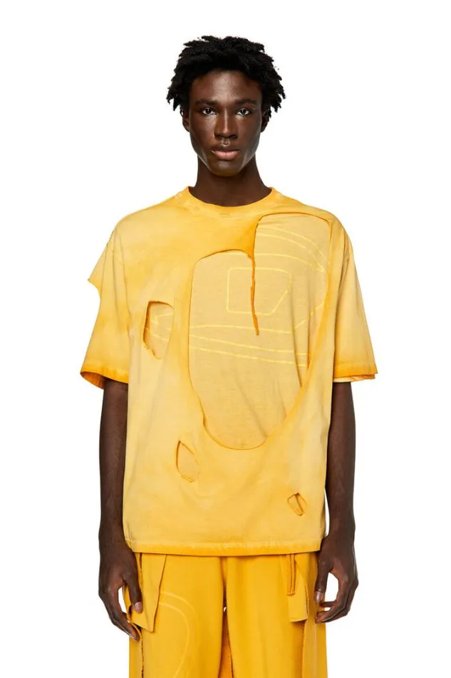Men TAshy Yellow Diesel Tshirts Men TAshy Yellow Diesel Tshirts