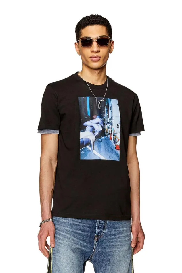 Men TDiegorL5 Black Diesel Tshirts Men TDiegorL5 Black Diesel Tshirts